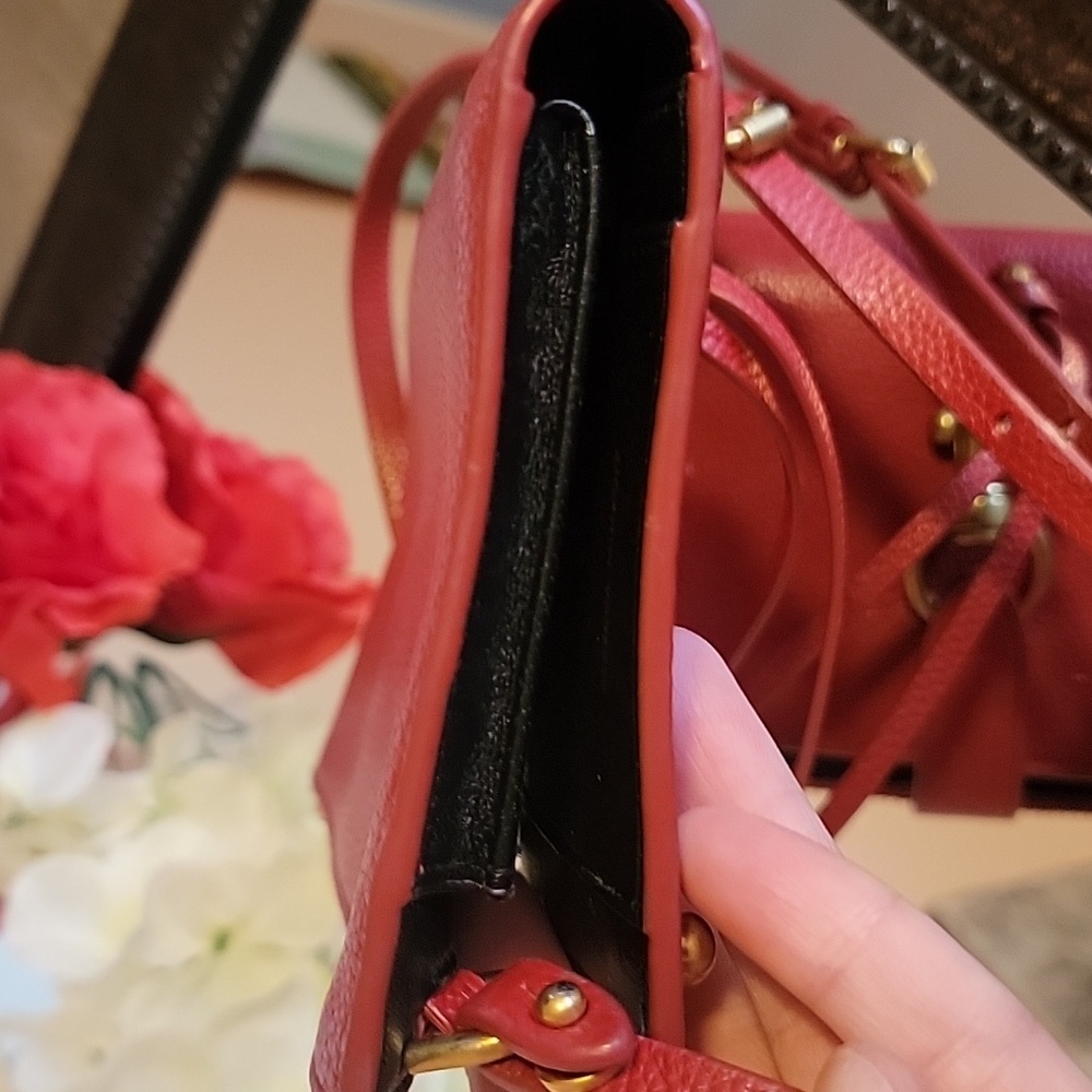 Rebecca Minkoff Red Leather Wallet Crossbody Bag - Picture 11 of 13